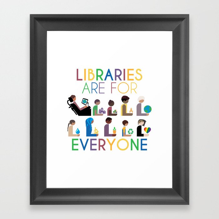 Rainbow Libraries Are For Everyone: Globes Framed Art Print
