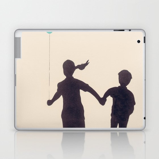 Girl And Boy With Balloons Laptop & iPad Skin
