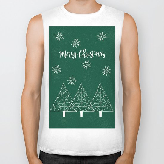 Merry Christmas Green Biker Tank