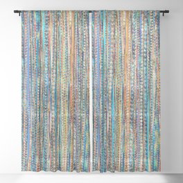 Stripes and Beads Sheer Curtain