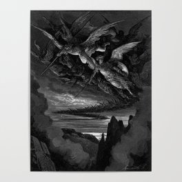 The Fallen Angels Explore Hell Gustave Dore Poster