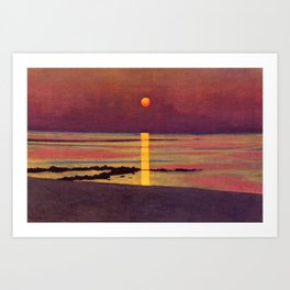 Sunset at the Beach landscape painting by Félix Vallotton Art Print