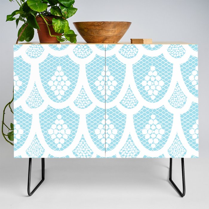 Palm Springs Poolside Retro Blue Lace Credenza
