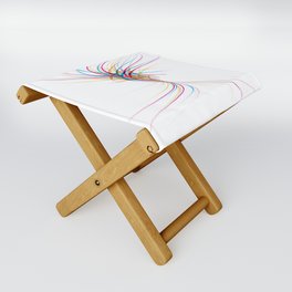 Abstract Curved Colored Lines. Folding Stool