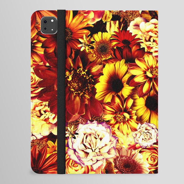 burnt orange floral bouquet aesthetic assemblage iPad Folio Case