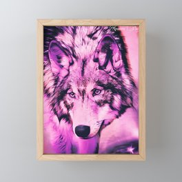 Wolf Spirit in Pink Framed Mini Art Print