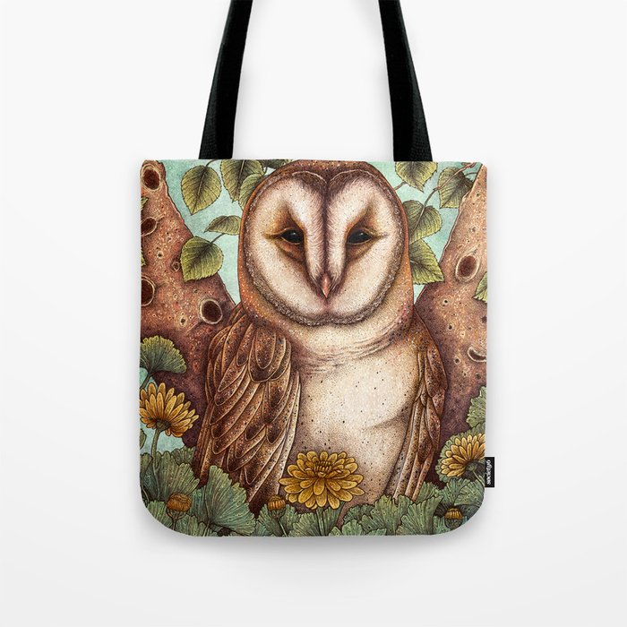 Spring Barn Owl Tote Bag