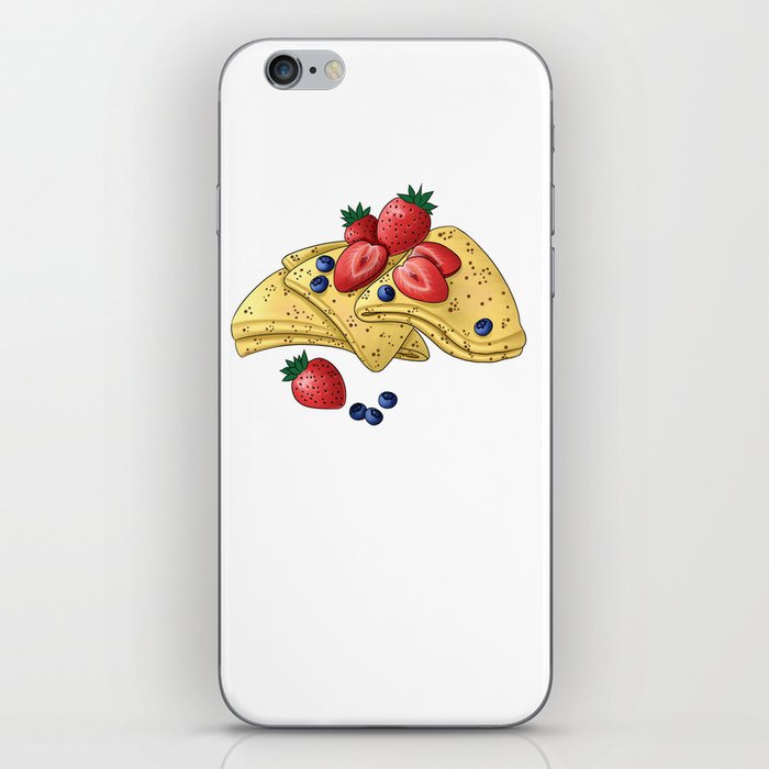 delicious pancakes with strawberries and blueberries iPhone Skin