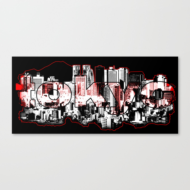 Tokyo Skyline With Mount Fuji Silhouette Canvas Print By Brickinthewall Society6
