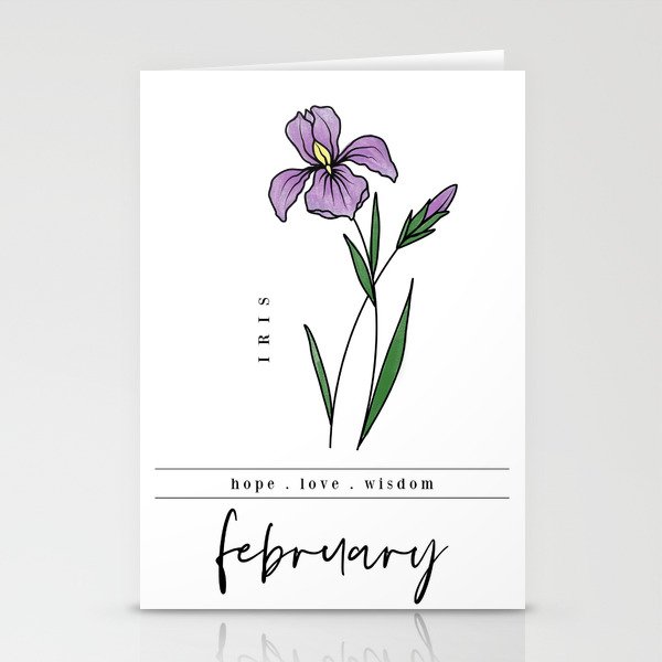 February Birth Flower | Iris Stationery Cards