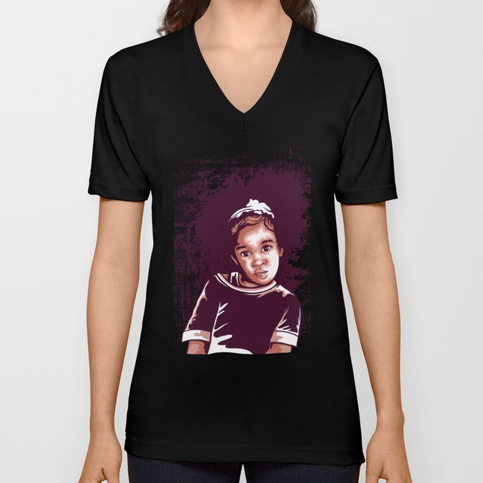 Cute Girl In Darkness V Neck T Shirt