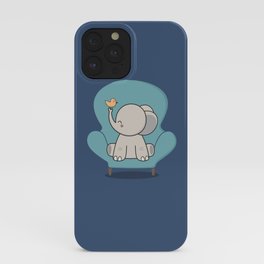 Kawaii Cute Elephant On A Couch iPhone Case