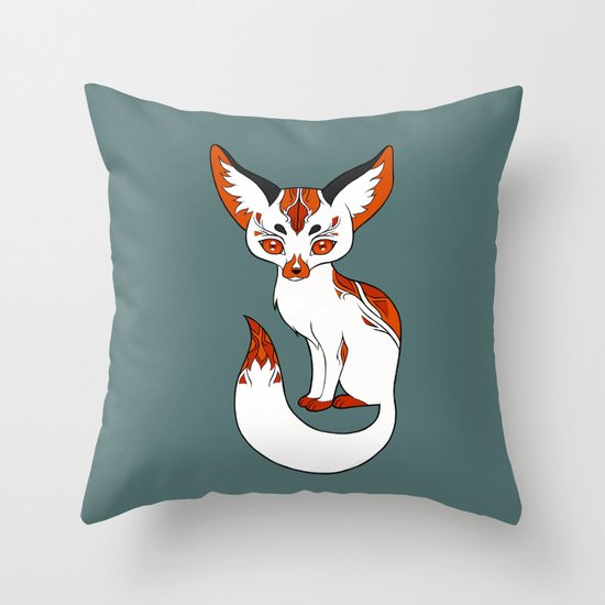 Mysterious Fox Throw Pillow