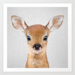 Baby Deer - Colorful Art Print