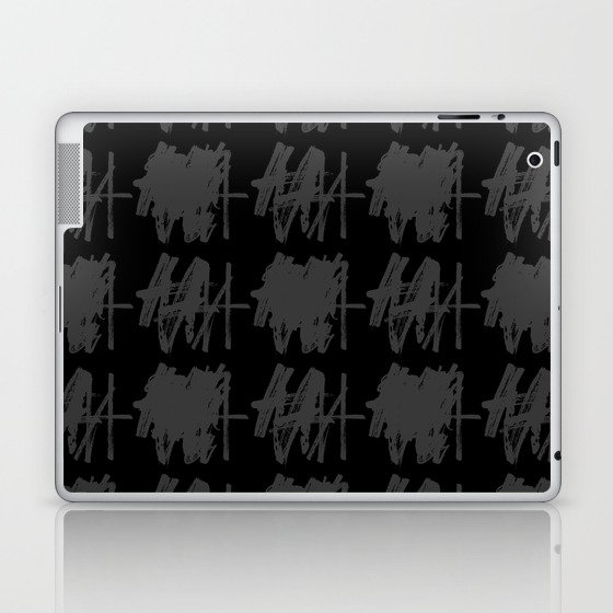 Abstract Painting Black Gray Grey Laptop & iPad Skin