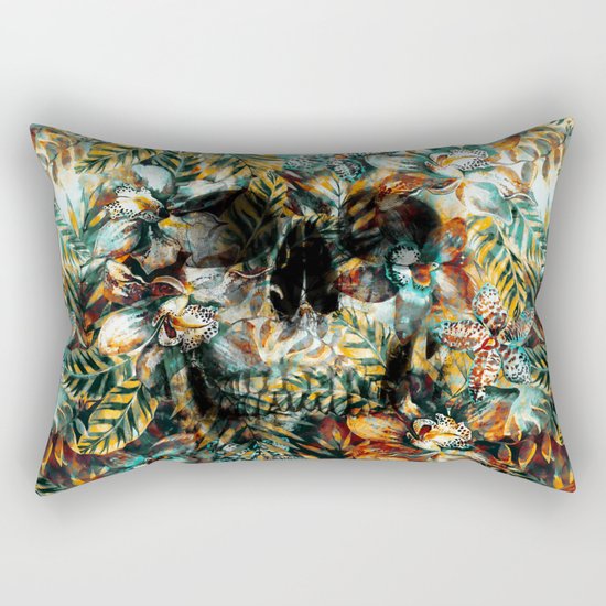 Tropical Skull Rectangular Pillow