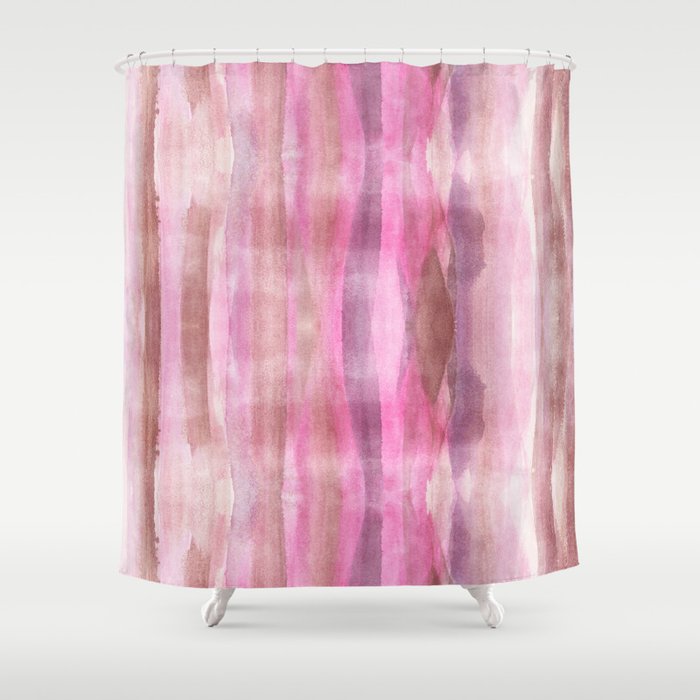 Pink White Brown Modern Fluid Colors, Pink And Brown Shower Curtain