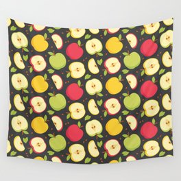 Colorful apple seamless pattern design Wall Tapestry
