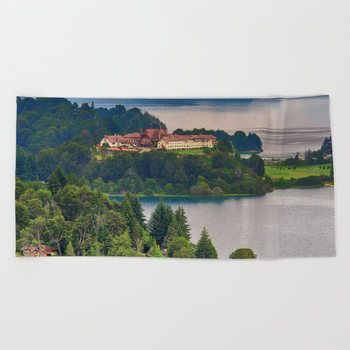 Argentina Photography - Beautiful Hotel Surrounded By Majestic Landscape Beach Towel