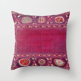 Shakhrisyabz  Southwest Uzbekistan Suzani Embroidery Print Throw Pillow