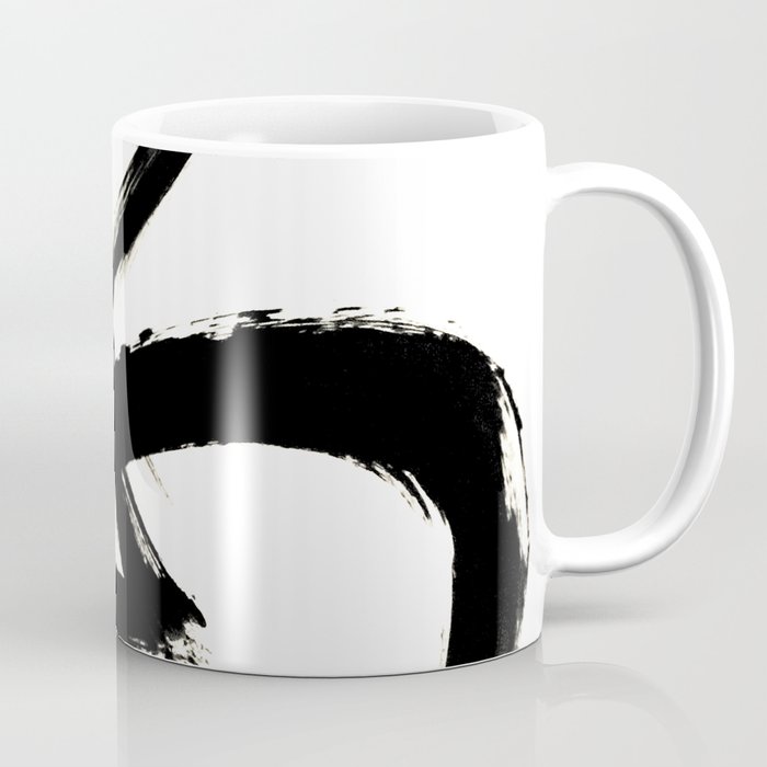 Brushstroke 3 - a simple black and white ink design Coffee Mug