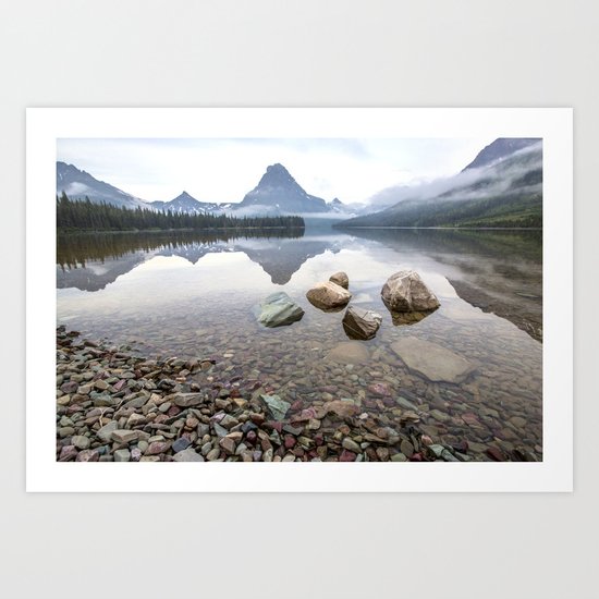 Rocky Lake Mountains Art Print