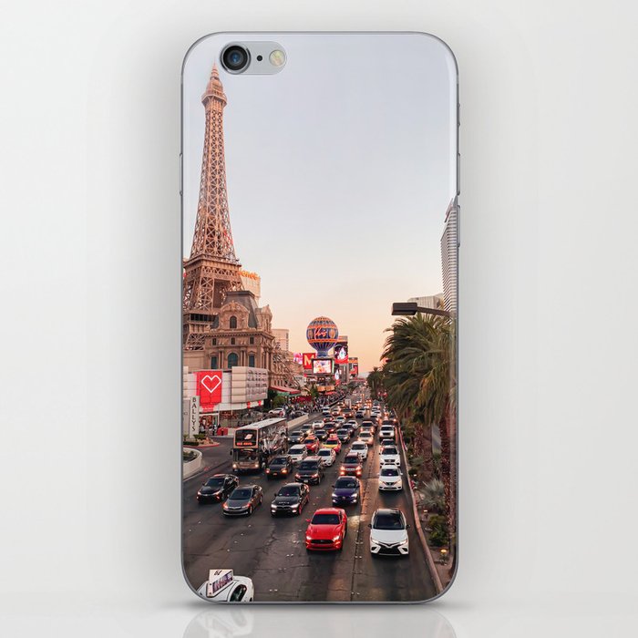 Las Vegas Sunset Photo Print | Eiffel Tower Paris City Art | Nevada Roads Travel Photography iPhone Skin