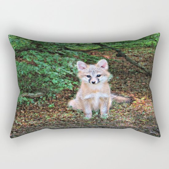 Little Grey Fox II Rectangular Pillow