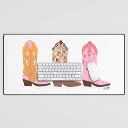 Pink Cowboy Boots  Desk Mat