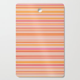 Cheerful Retro Stripes and Dots Pattern Pink Orange Cutting Board