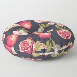 Pomegranate patterns - floral roses fruit nature elegant pattern Floor Pillow