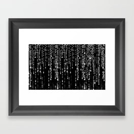 White binary code - multiple digits Framed Art Print