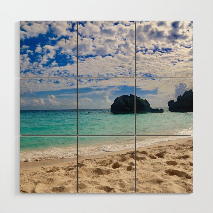 Beach & Sky Landscape Bermuda Wood Wall Art