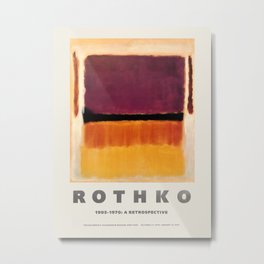 Mark Rothko - Exhibition poster for the Guggenheim Museum, New York, 1970 Metal Print | 1970S, Abstractwallart, Vintage, Newyork, Abstract, Watercolor, Exhibition, Pop Art, Markrothko, Scandinavian 