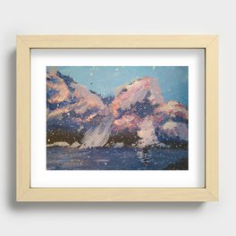 Pink Mountains Recessed Framed Print