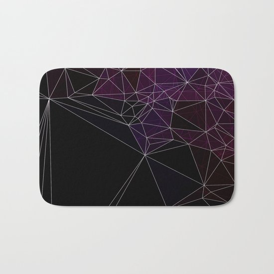 Polygonal purple, black and white Bath Mat