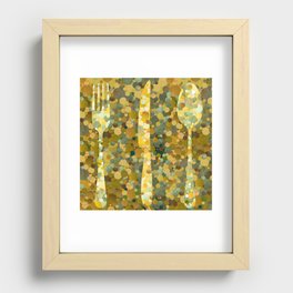 All That Glitters - Gold Flatware Kitchen Art Recessed Framed Print