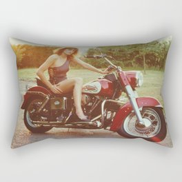 Motorcycle and Pinup Rectangular Pillow
