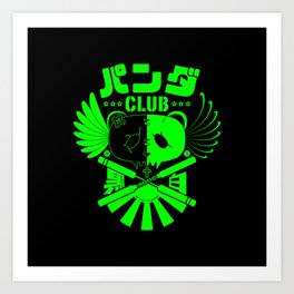 Panda Club Logo Design (Green) Art Print