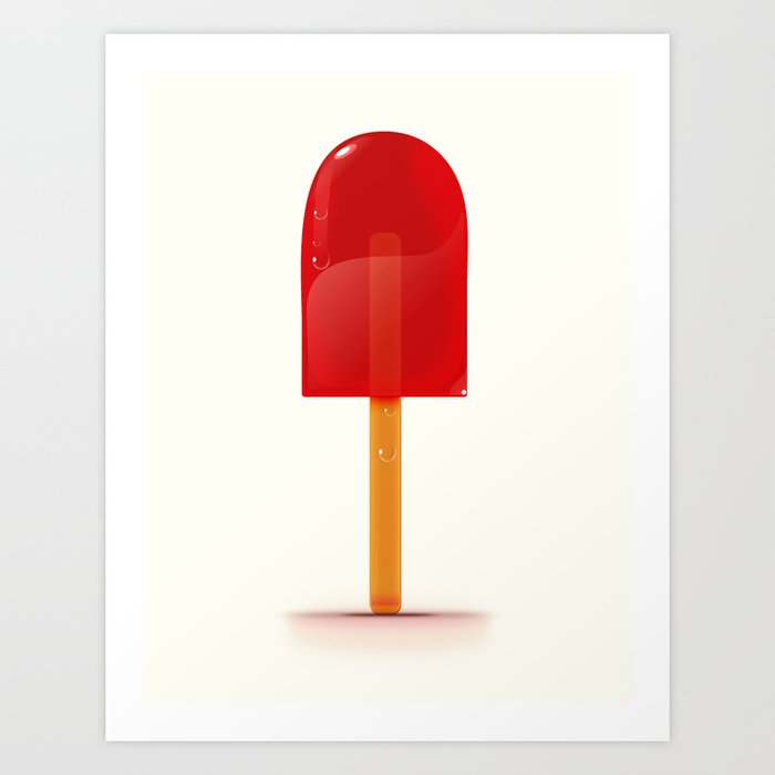 Bright Red Lolly. Art Print