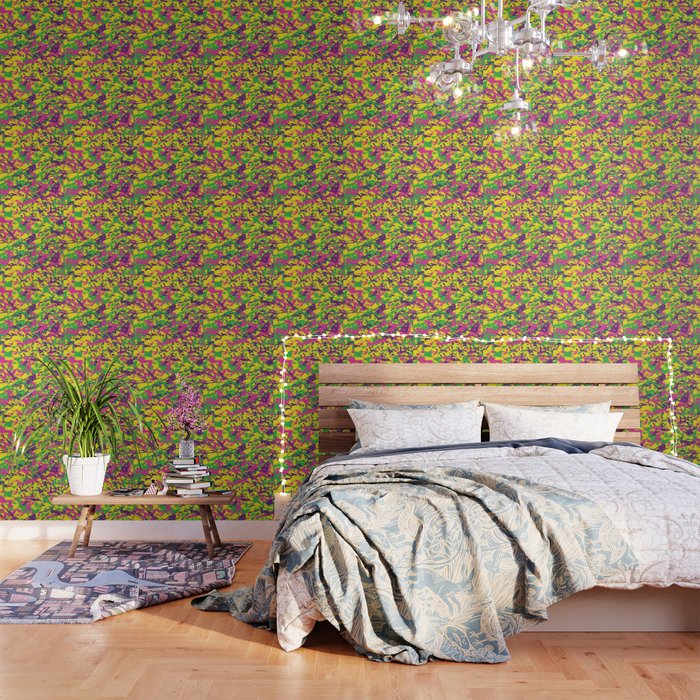 Bright Urban Camouflage Wallpaper by bigtimmystyle | Society6