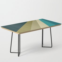 Green and blue diagonal retro stripes Coffee Table