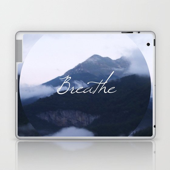 Breathe - on blue Laptop & iPad Skin