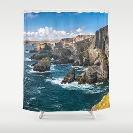 Dramatic landscape at Mizen Head on Atlantic coast, county Cork, Ireland Shower Curtain