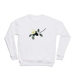 White camellia sumi ink and japanese watercolor painting Crewneck Sweatshirt