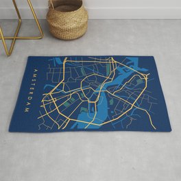 Amsterdam City Map Rug