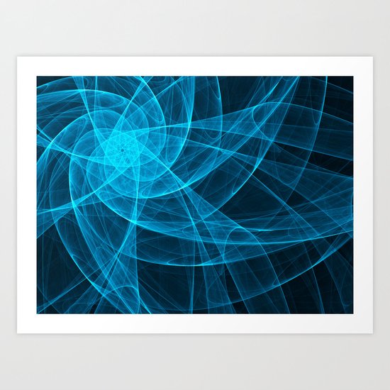 Tulles Star Computer Art in Blue Art Print
