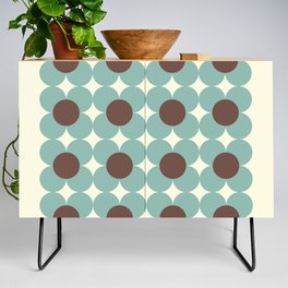 Geometric Flowers - Teal Credenza