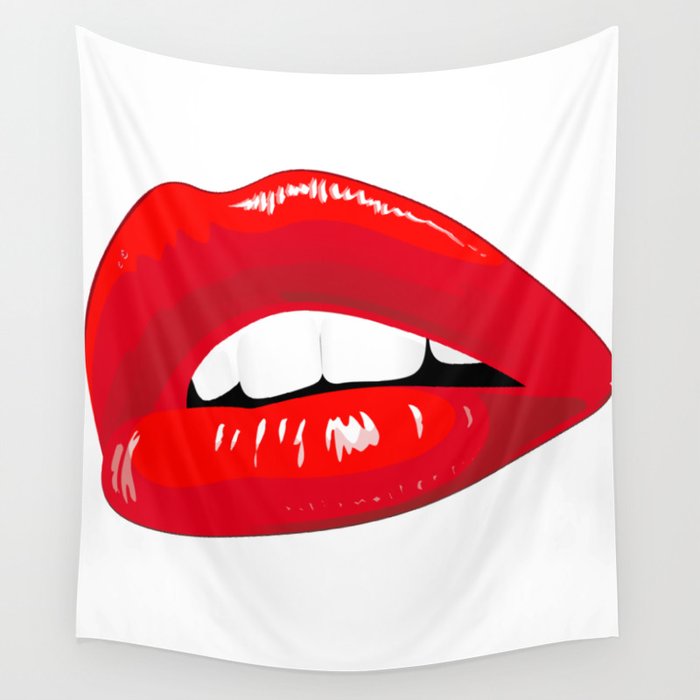 Sexy Red Lips Wall Tapestry by GoMeans Society6