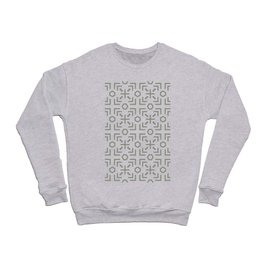 Green and White Minimal Art Deco Abstract Pattern Pairs BH and G 2022 Color of the Year Laurel Leaf Crewneck Sweatshirt